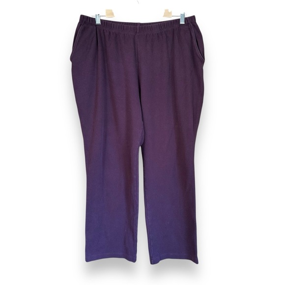 Bundle of 2 Lands’ End Sport Knit Straight Pants Maroon Charcoal Gray LP - Picture 4 of 9